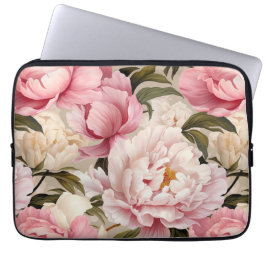 Funda Para Portátil Diseñadora femenina floral de flores de color rosa