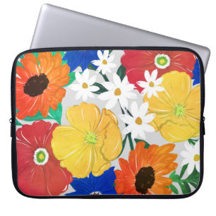 Funda Para Portátil Diseño alegre de pintura floral de primavera