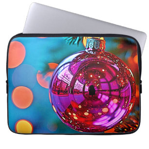 Funda Para Portátil Diseño brillante de adorno navideño vibrante