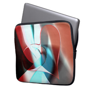 Funda Para Portátil Diseño cardíaco simple, mezcla de tonos cristalino