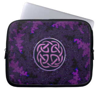 Funda Para Portátil Diseño céltico púrpura del fractal del nudo