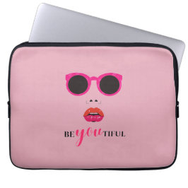 Funda Para Portátil Diseño chic de tono rosa con gracia