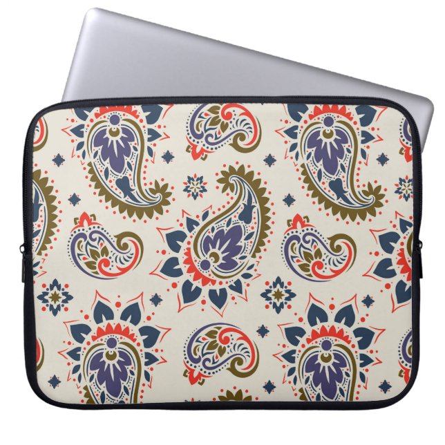 Funda Para Portátil Diseño clásico de patrón paisley sin costura. (Frente)