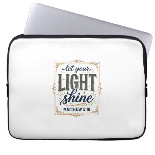 Funda Para Portátil Diseño Cristiano Deja Que Tu Luz Brille Mateo 5_16
