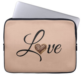 Funda Para Portátil Diseño de amor corazón leopardo glamour