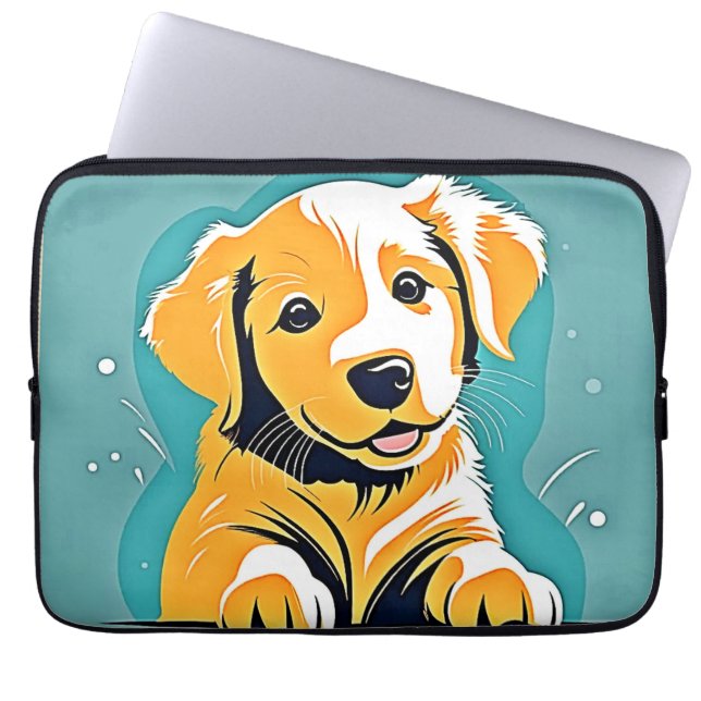 Funda Para Portátil Diseño de arte de cachorros (Frente)