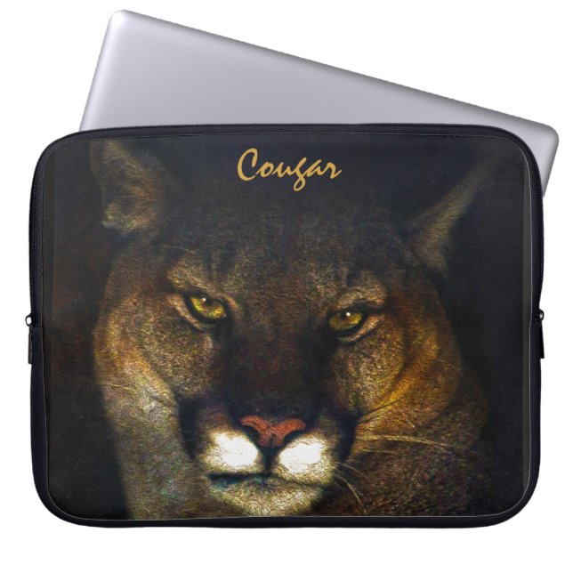 Funda Para Portátil Diseño de arte de Cougar Mountain Lion Big Cat (Frente)
