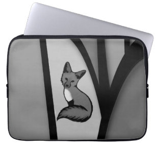 Funda Para Portátil Diseño de arte moderno Fox en plata