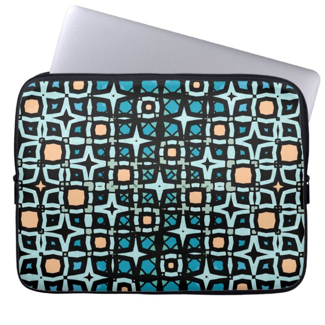 Funda Para Portátil Diseño de Azulejos Mediterráneos (Frente)