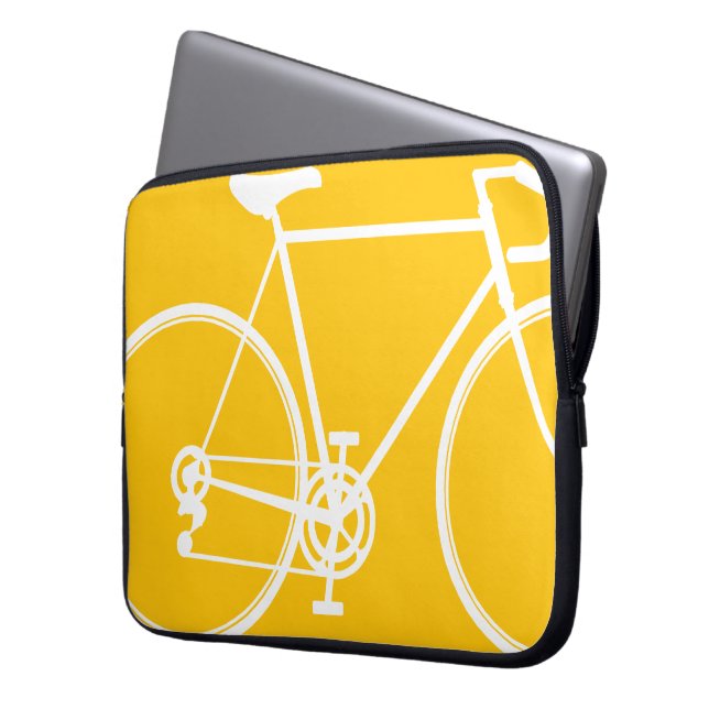 Funda Para Portátil Diseño de bicicletas amarillas Portátil Sleeve (Anverso izquierdo)