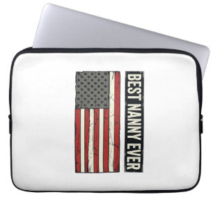Funda Para Portátil Diseño de camiseta de bandera vintage patriota Mej