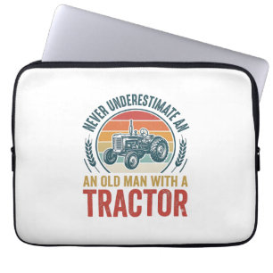 Funda Para Portátil Diseño de camiseta de cita de hombre viejo tractor