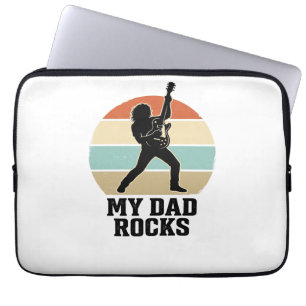 Funda Para Portátil Diseño de camiseta de guitarra vintage al atardece