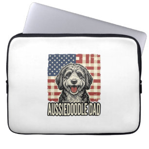Funda Para Portátil Diseño de camiseta de perro vintage patriota Aussi