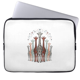 Funda Para Portátil Diseño de camiseta de safari de manada de jirafas 