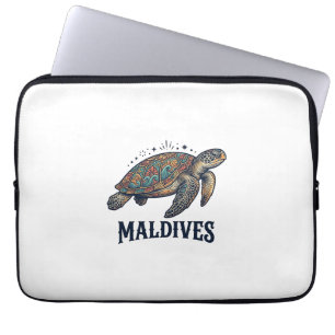 Funda Para Portátil Diseño de camiseta de viaje de tortuga marina vint