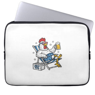 Funda Para Portátil Diseño de camiseta patriótica de cerveza de pollo 