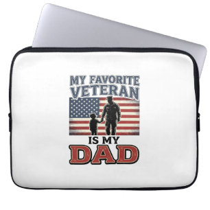Funda Para Portátil Diseño de camiseta patriótica Mi padre es mi veter