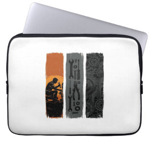 Funda Para Portátil Diseño de camiseta tríptico de herramientas de mec