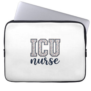 Funda Para Portátil Diseño de camiseta universitaria floral de enferme