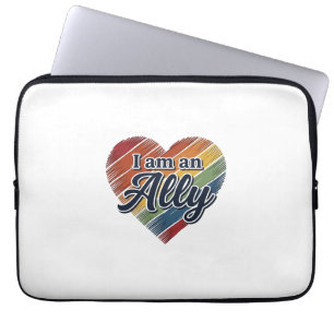 Funda Para Portátil Diseño de camiseta vectorial corazón aliado arcoír