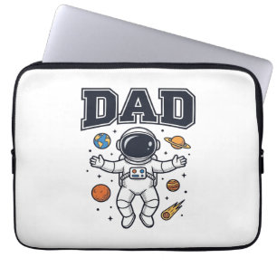 Funda Para Portátil Diseño de camiseta vectorial de astronauta padre_1