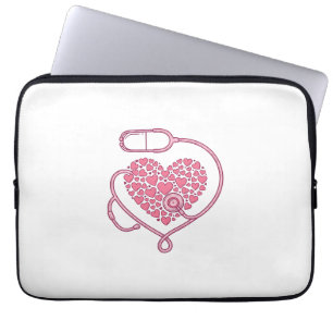 Funda Para Portátil Diseño de camiseta vectorial de estetoscopio de co