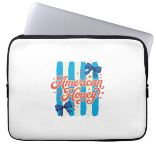 Funda Para Portátil Diseño de camiseta vintage con lazo patriótico Ame