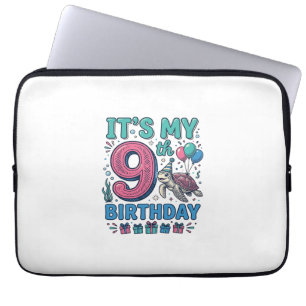 Funda Para Portátil Diseño de camiseta vintage para niños tortuga cump