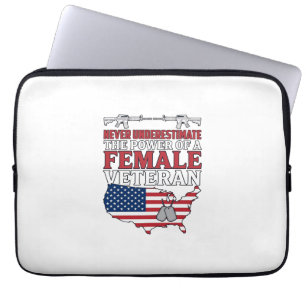Funda Para Portátil Diseño de camiseta vintage patriota poder de veter