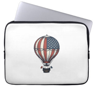 Funda Para Portátil Diseño de camiseta vintage patriótica de globo aer