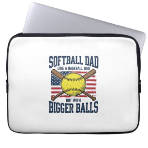 Funda Para Portátil Diseño de camiseta Vintage Softball Dad Bigger Bal