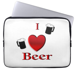 Funda Para Portátil Diseño de cerveza I Heart