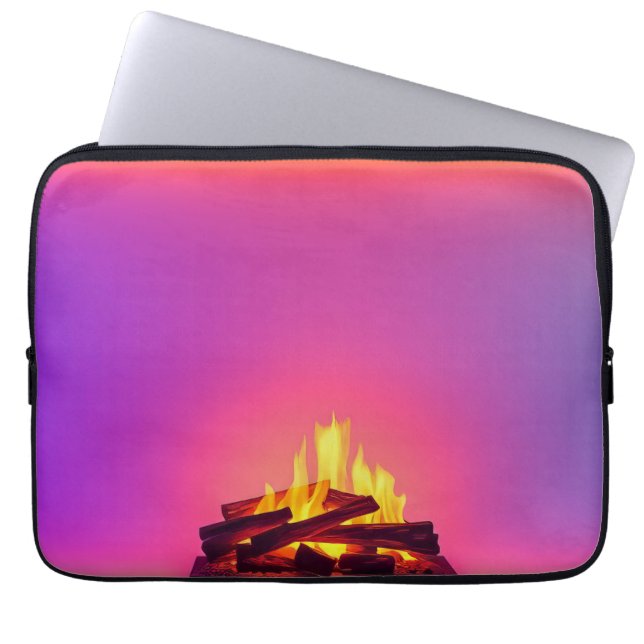Funda Para Portátil Diseño de chimenea rosa (Frente)