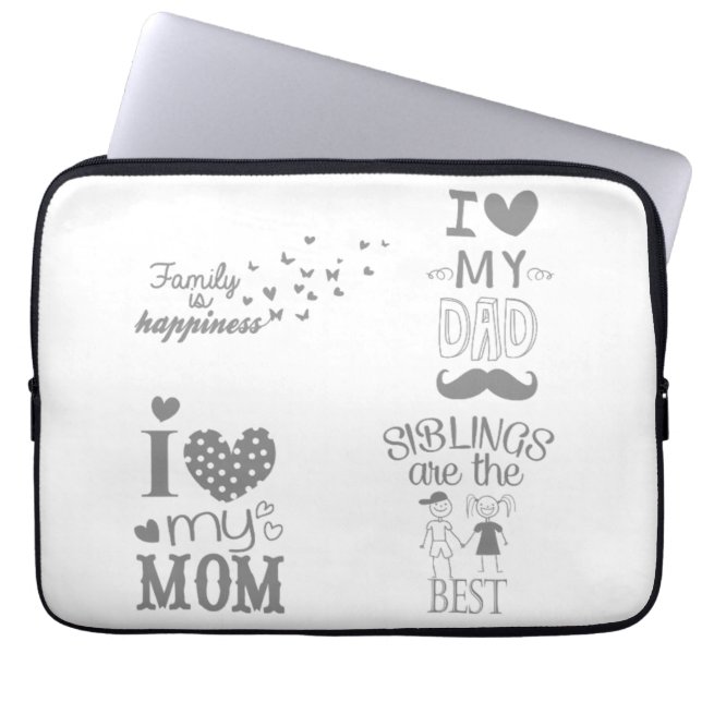 Funda Para Portátil Diseño de citas de texto inspiradas en la familia (Frente)