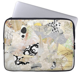 Funda Para Portátil Diseño de Collage Abstracto Elegante Neutral
