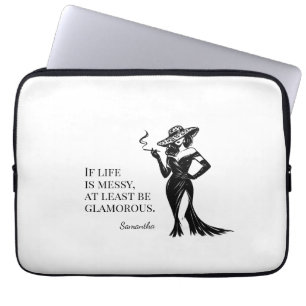 Funda Para Portátil Diseño de cotización de estilo glam personalizado