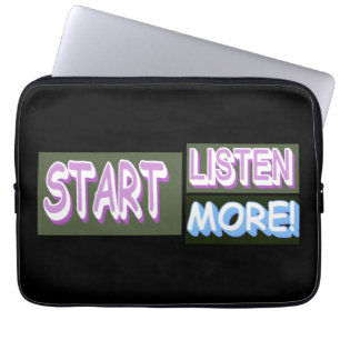 Funda Para Portátil Diseño De Expresión Cuta "Escucha Más". ¡Hazte con