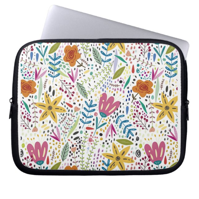 Funda Para Portátil Diseño de flores (Frente)