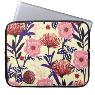 Funda Para Portátil Diseño de flores esbozadas en colores brillantes s