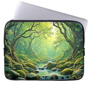 Funda Para Portátil Diseño de flujo forestal encantado