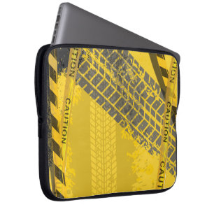 Funda Para Portátil Diseño de fondo amarillo de seguimiento de pista d