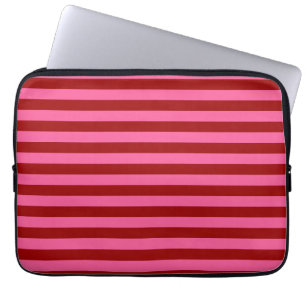 Funda Para Portátil Diseño de franjas rosadas rojas maroon