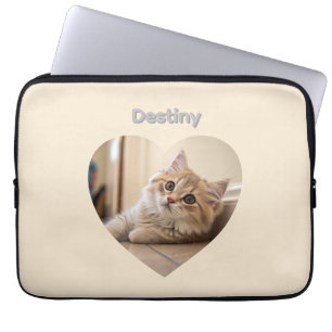 Funda Para Portátil Diseño de Gato en Forma de Corazón