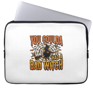 Funda Para Portátil Diseño de grabado vintage de Halloween de bruja ma