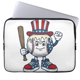 Funda Para Portátil Diseño de grabado vintage de mascota de béisbol pa