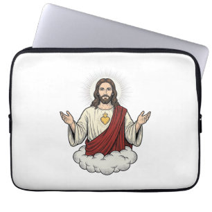 Funda Para Portátil Diseño de grabado vintage devocional del Sagrado C