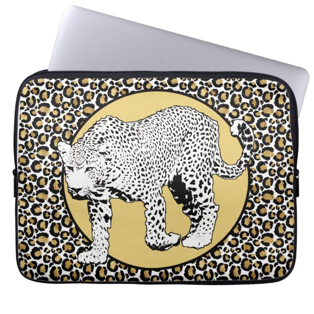 Funda Para Portátil Diseño de impresión de leopardo (Frente)
