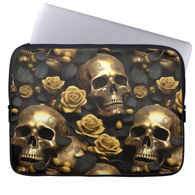 Funda Para Portátil Diseño de la serie Skull y Rosas 8 (Frente)