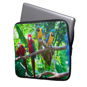 Funda Para Portátil Diseño de loros tropicales